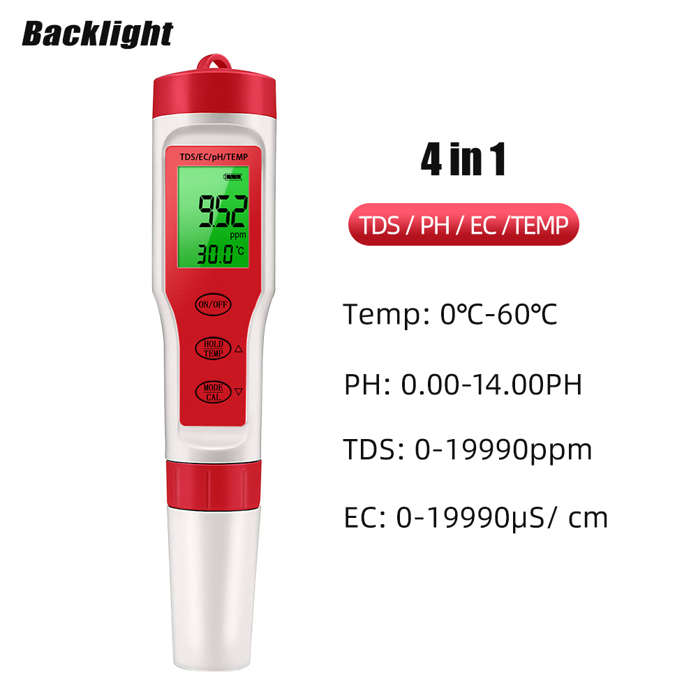 Ph Meter Digital Water Tester - 4 IN 1 TDS PH 미터